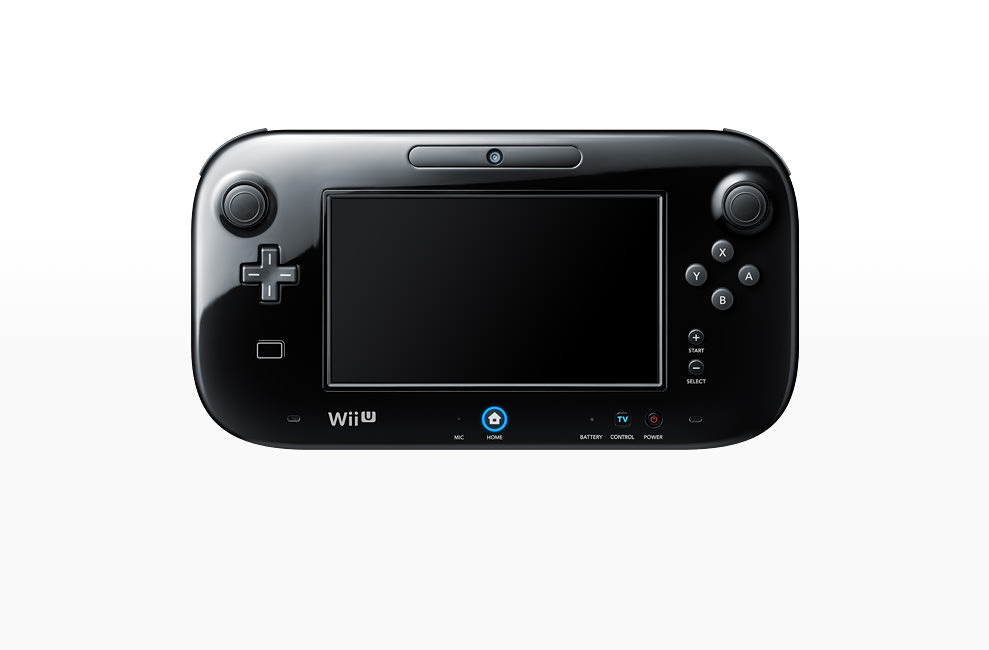 Wii U GamePad (schwarz, Vorderansicht)
